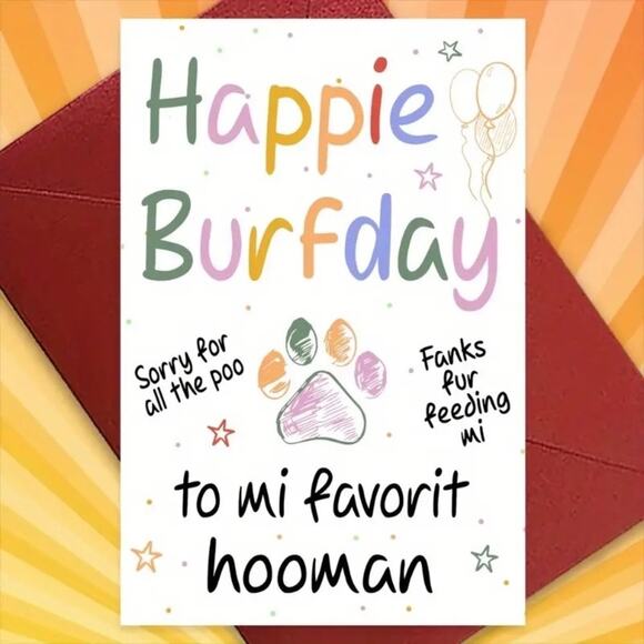 Birthday Funny Card from your Pet - 4.72" x 5.12" - Picture 1 of 5